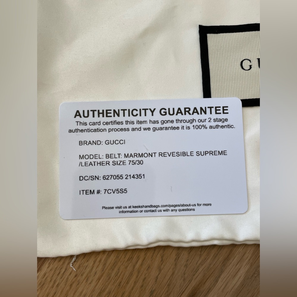 GUCCI GG Marmont reversible belt in beige and blue GG Supreme - Picture 11 of 12